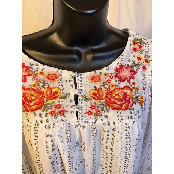 Sweet Boho Hippie Top Dreamy Women's Large L Fairy Dollcore Floral Romantic - Picture 2 of 4